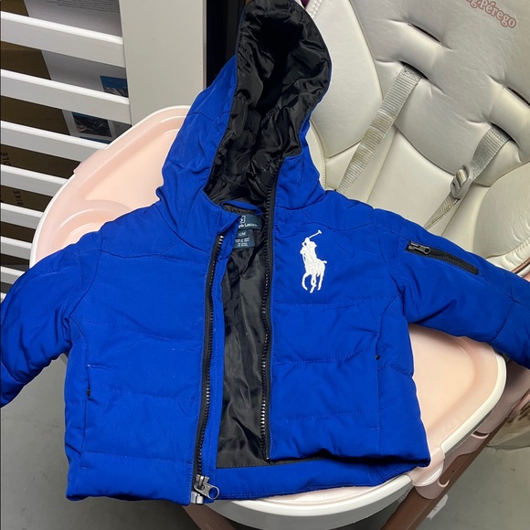 Polo Ralph Lauren Royal Blue Hooded Jacket with White Logo 12m